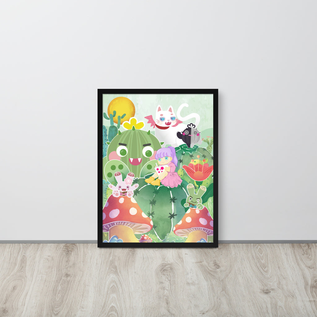 Plump Cactus Forest | 可再生木製框架啞光海報 Framed Matte Poster