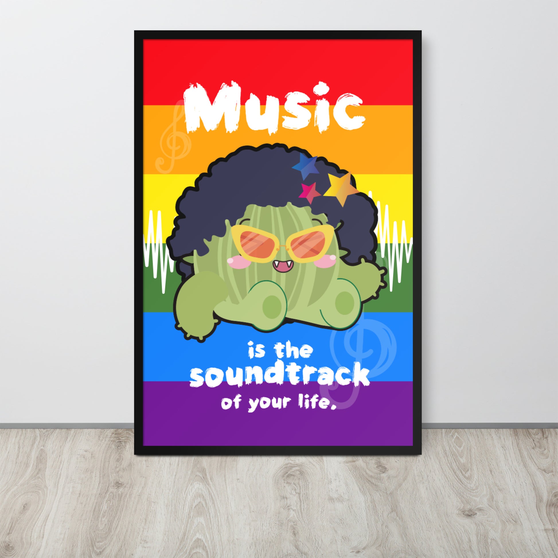 Music is Life Soundtrack | 可再生木製框架啞光海報 Framed Matte Poster