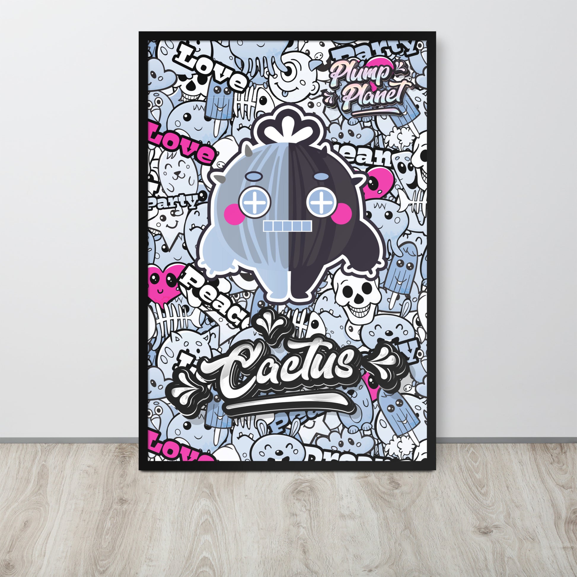 Rock Robot Cactus Boy Poster | 可再生木製框架啞光海報 Framed Matte Poster