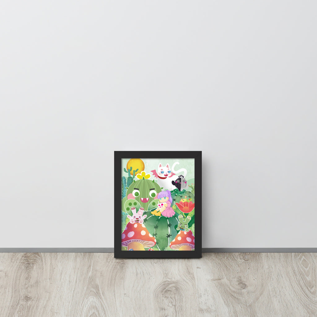 Plump Cactus Forest | 可再生木製框架啞光海報 Framed Matte Poster