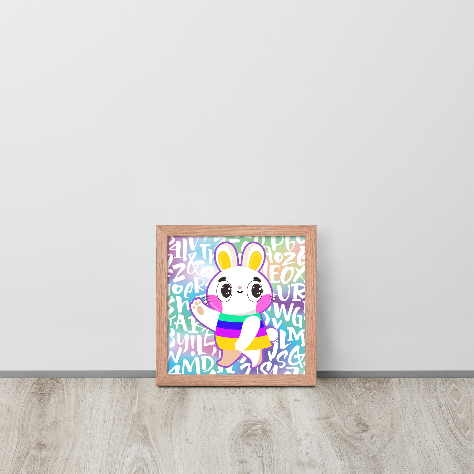 Rainbow Rabbit | 可再生木製框架啞光海報 Framed Matte Poster