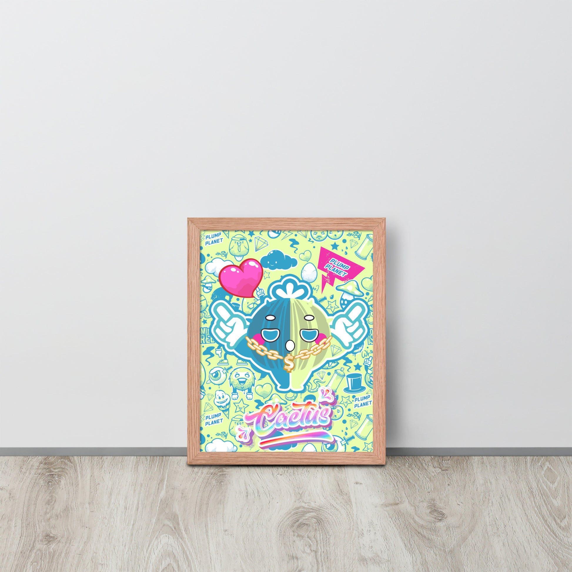 Rock Cactus Boy | 可再生木製框架啞光海報 Framed Matte Poster