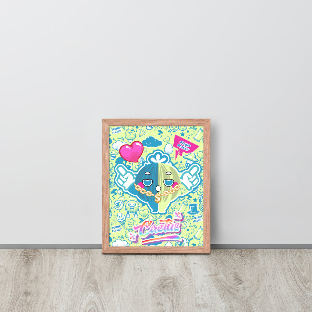 Rock Cactus Boy | 可再生木製框架啞光海報 Framed Matte Poster