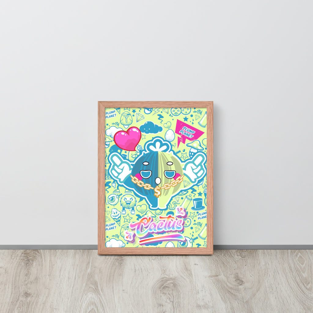 Rock Cactus Boy | 可再生木製框架啞光海報 Framed Matte Poster