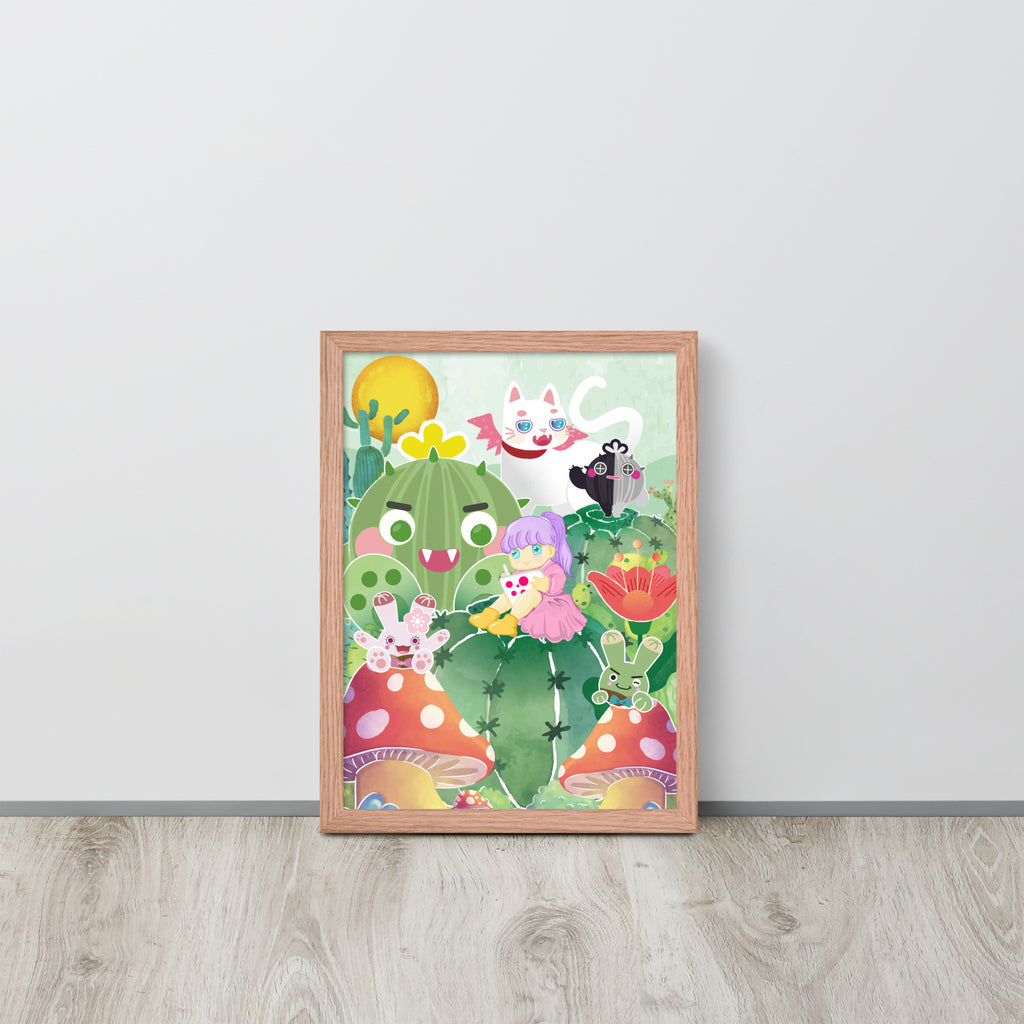 Plump Cactus Forest | 可再生木製框架啞光海報 Framed Matte Poster