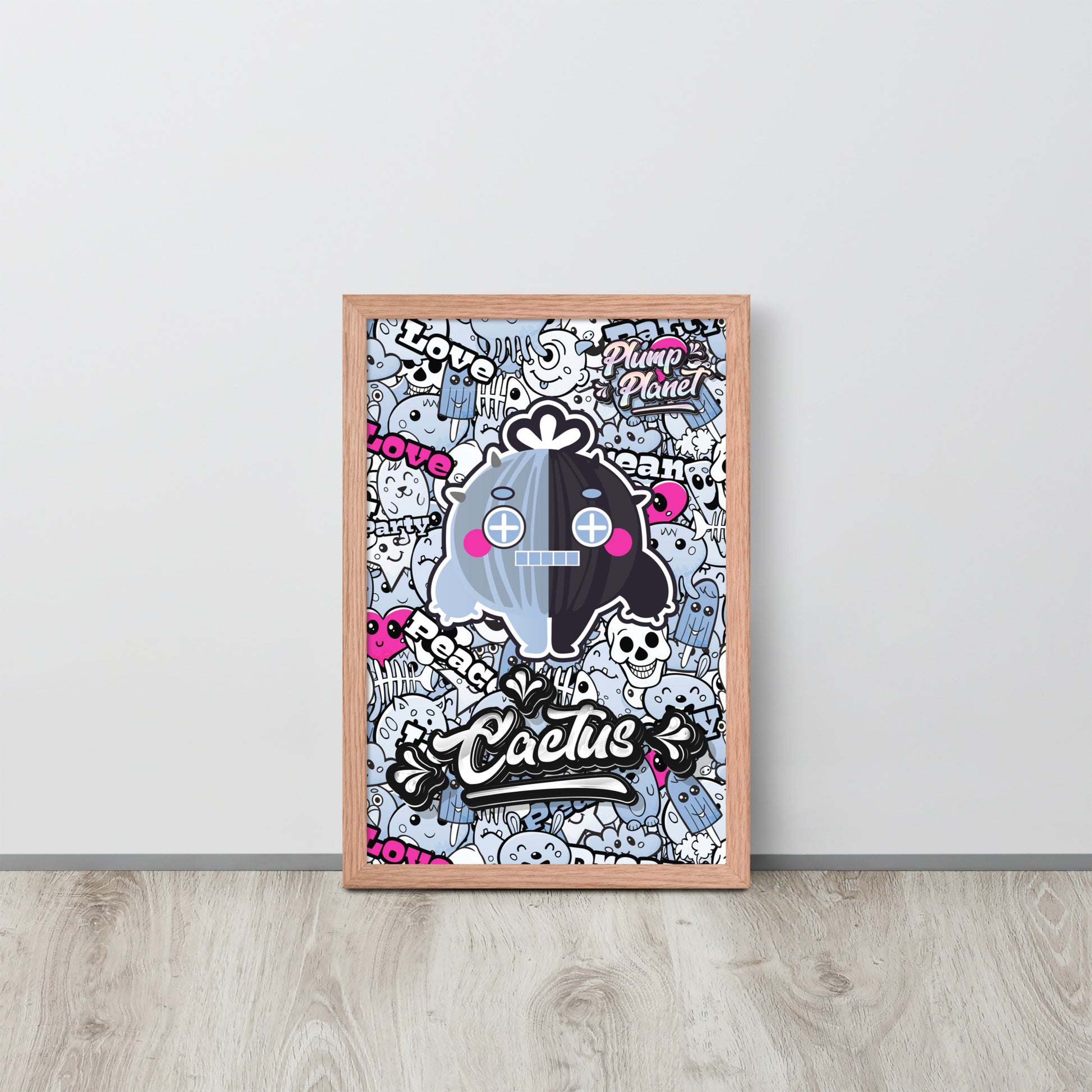 Rock Robot Cactus Boy Poster | 可再生木製框架啞光海報 Framed Matte Poster