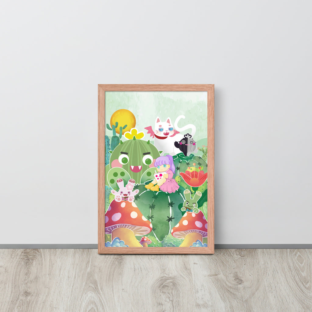 Plump Cactus Forest | 可再生木製框架啞光海報 Framed Matte Poster
