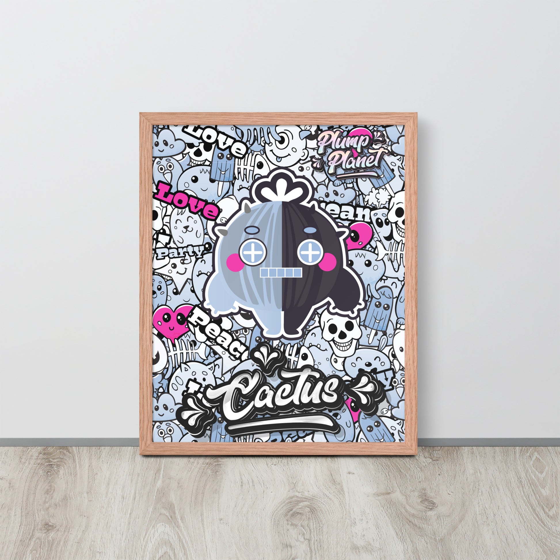 Rock Robot Cactus Boy Poster | 可再生木製框架啞光海報 Framed Matte Poster