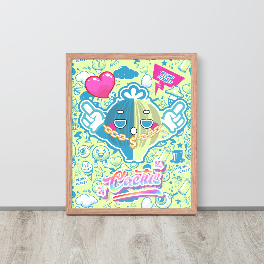 Rock Cactus Boy | 可再生木製框架啞光海報 Framed Matte Poster