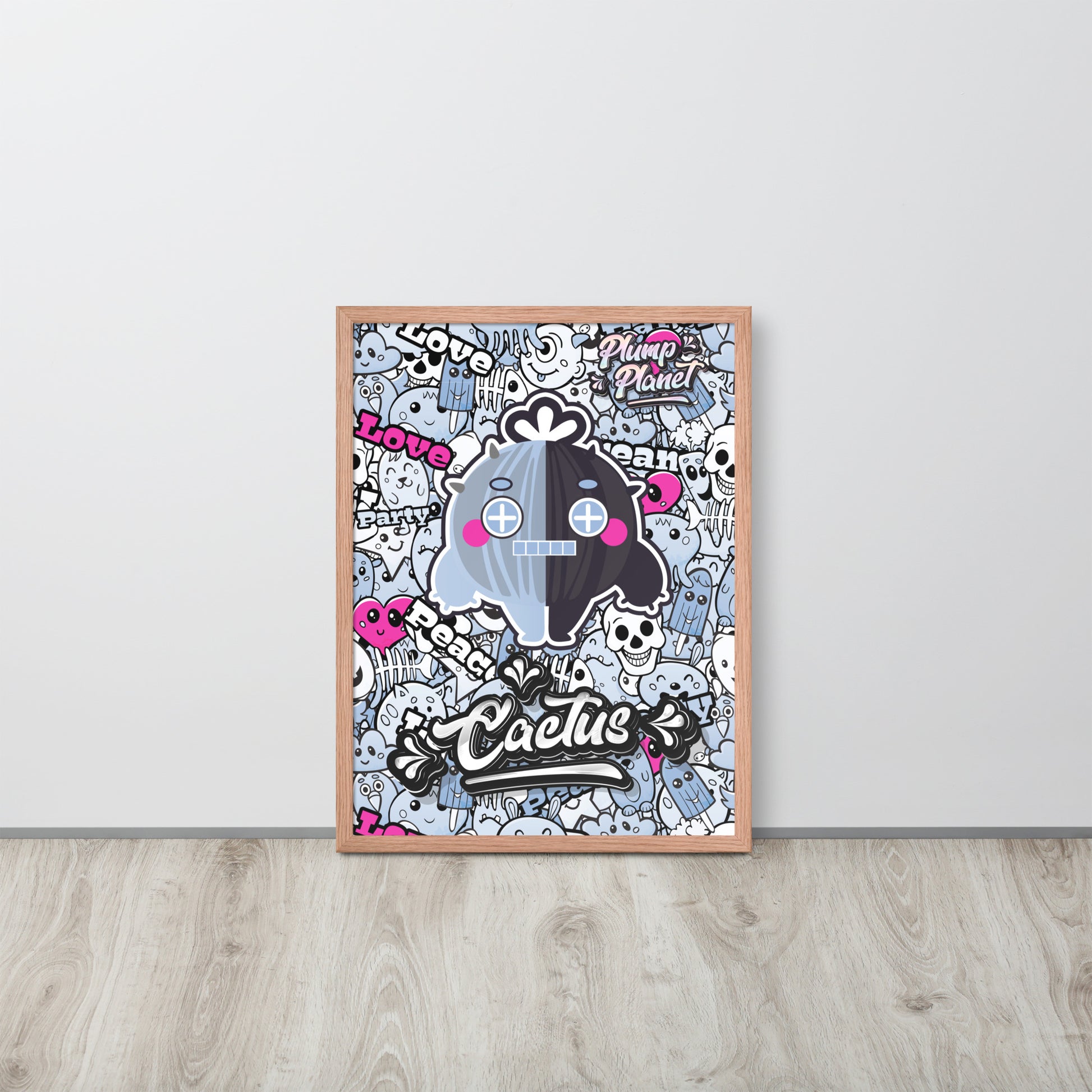 Rock Robot Cactus Boy Poster | 可再生木製框架啞光海報 Framed Matte Poster