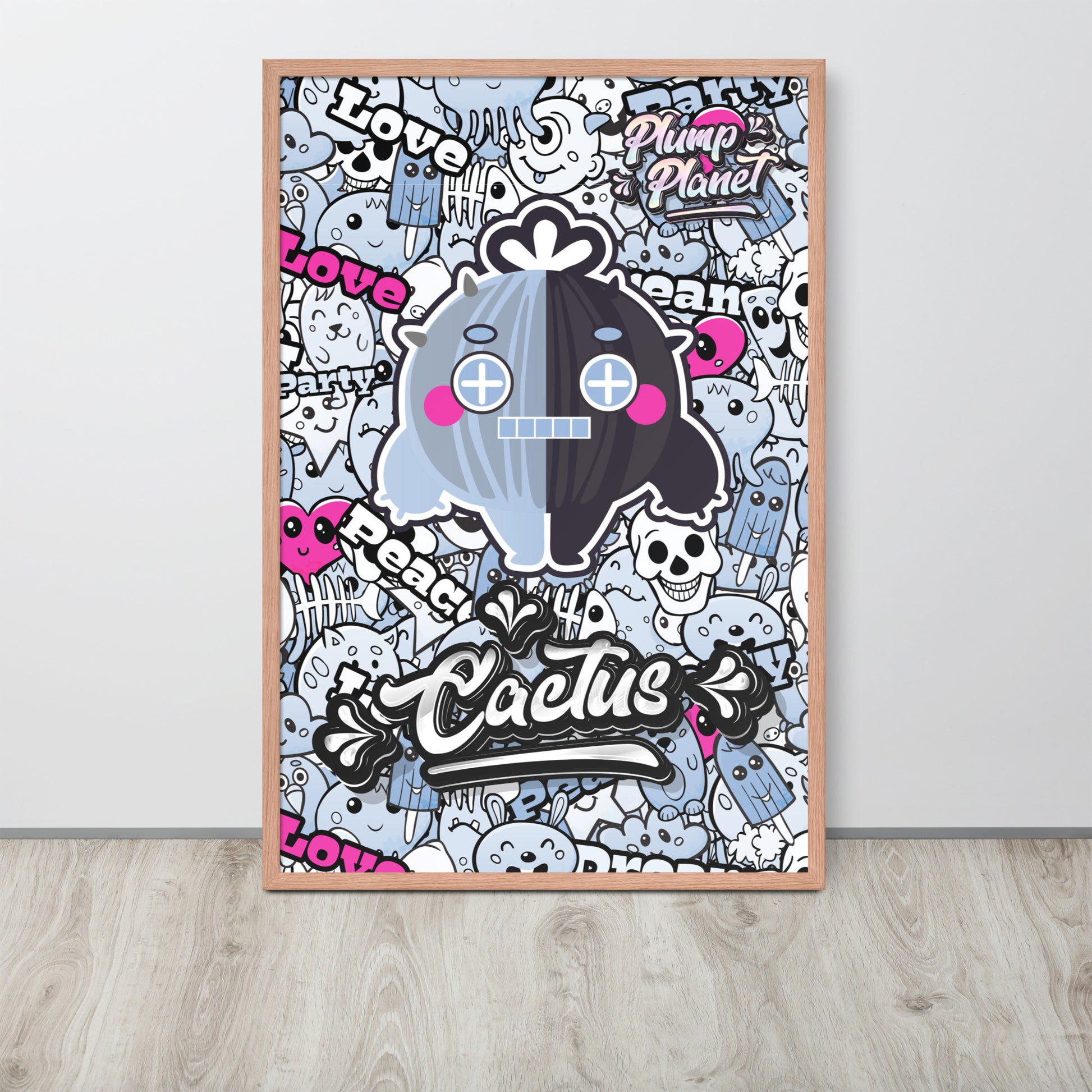 Rock Robot Cactus Boy Poster | 可再生木製框架啞光海報 Framed Matte Poster