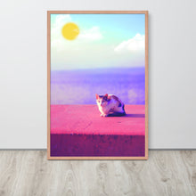 將圖片載入圖庫檢視器 Cat in Seaside | 可再生木製框架啞光海報 Framed Matte Poster

