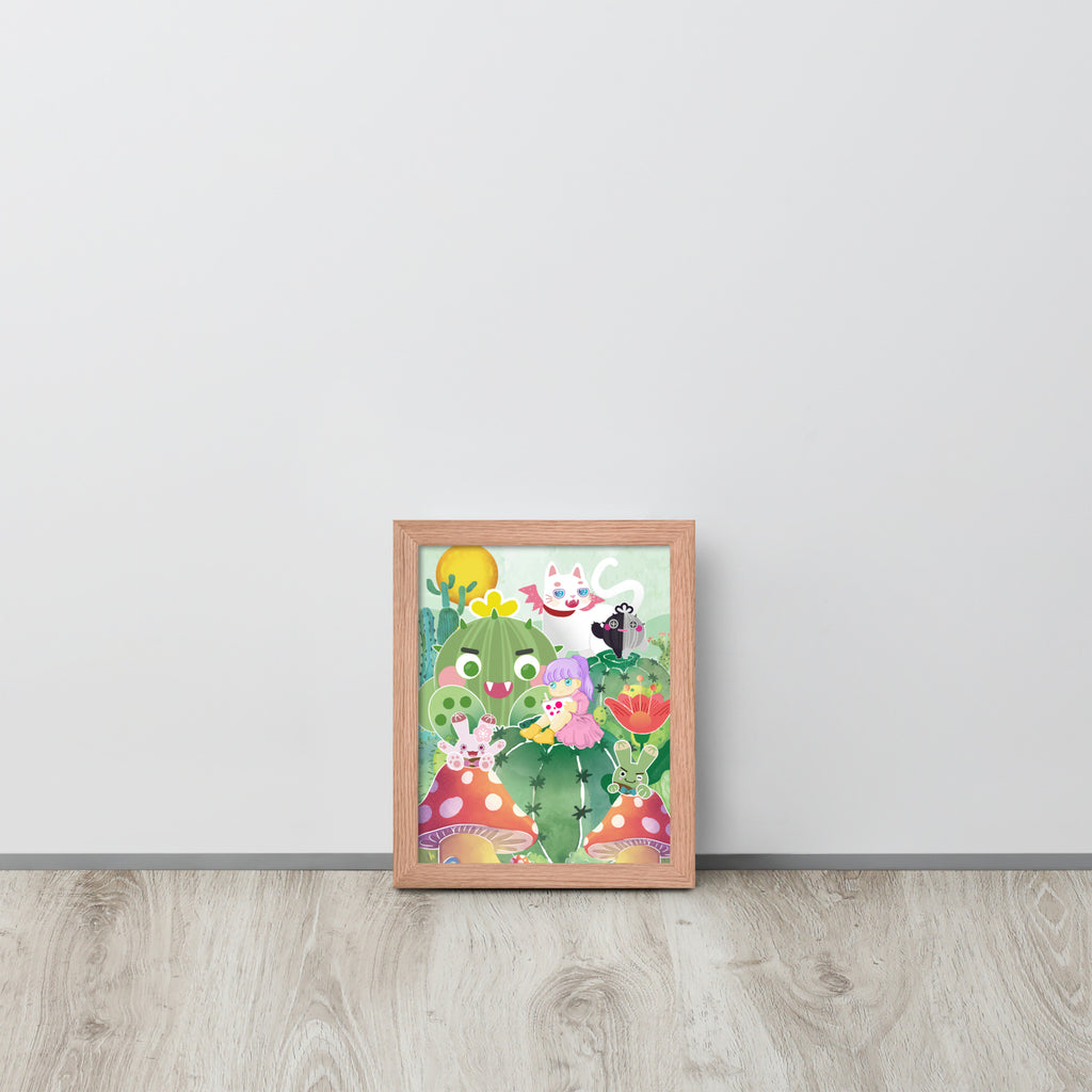 Plump Cactus Forest | 可再生木製框架啞光海報 Framed Matte Poster