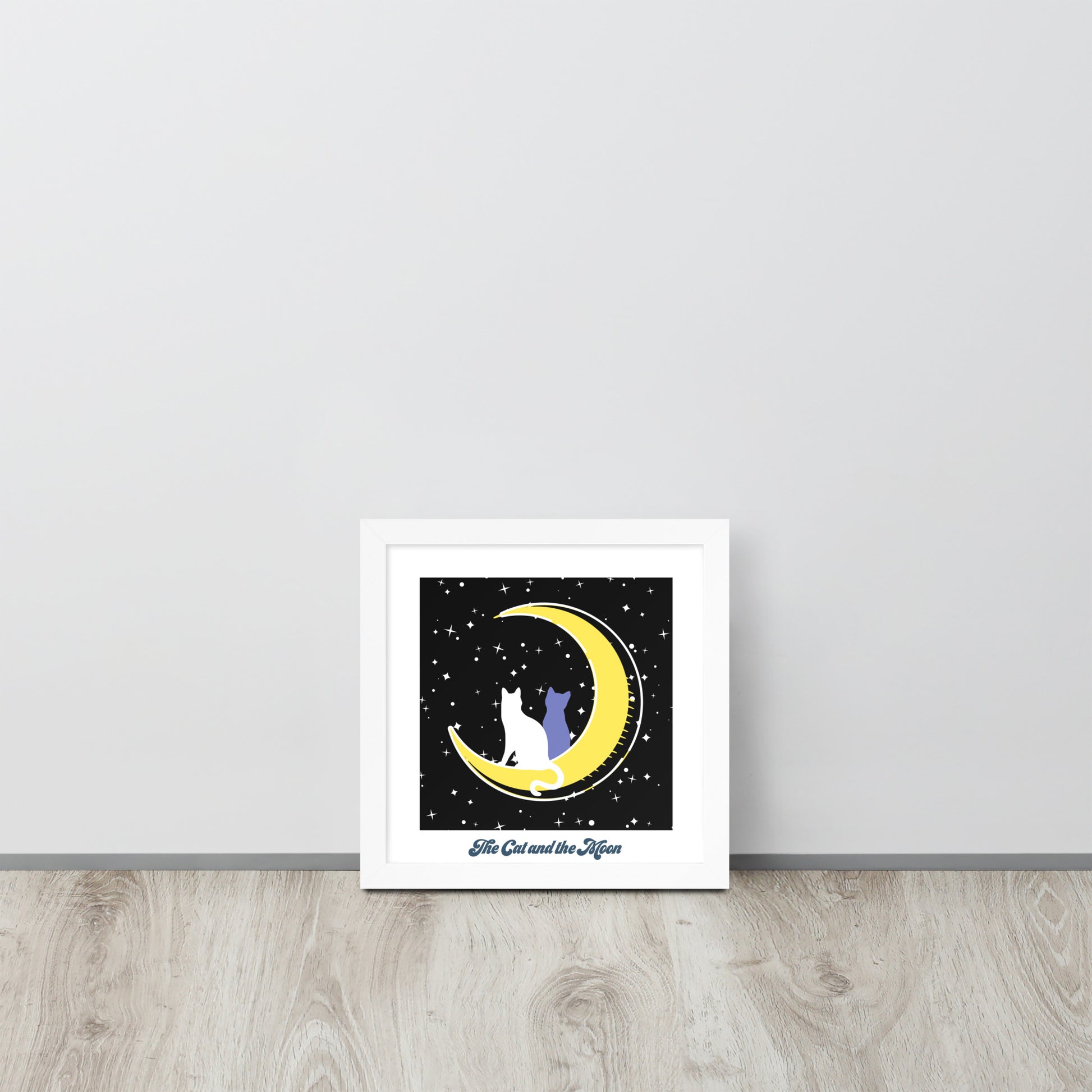 The Moon and The Cat | 可再生木製框架啞光海報 Framed Matte Poster