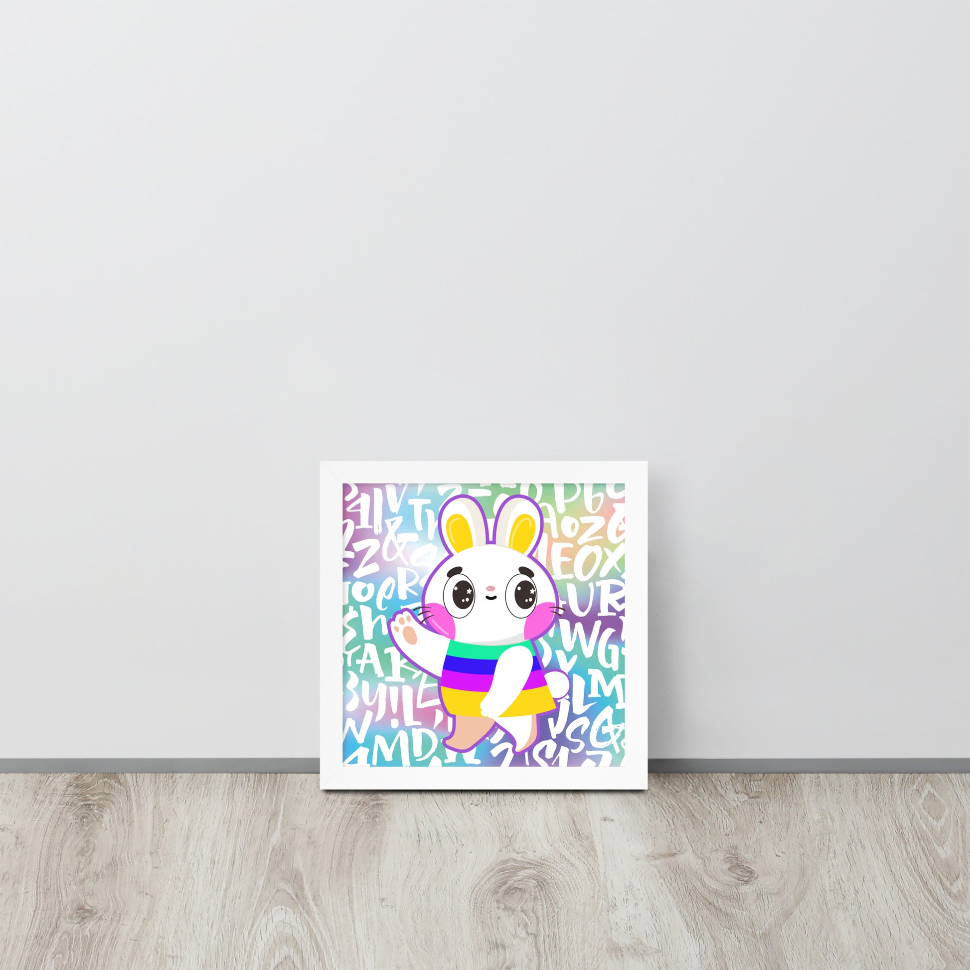 Rainbow Rabbit | 可再生木製框架啞光海報 Framed Matte Poster