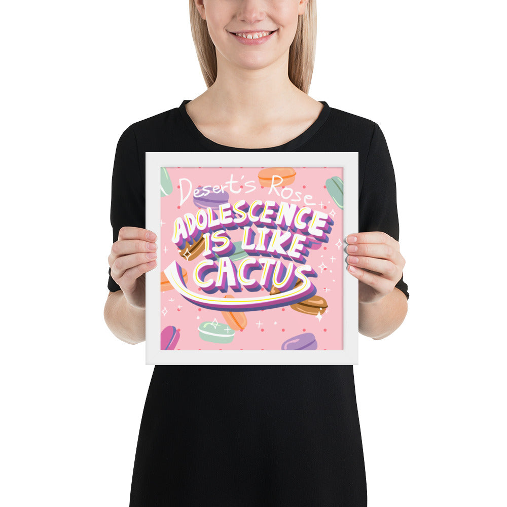 Desert's Rose in Candy Background | 可再生木製框架啞光海報 Framed Matte Poster