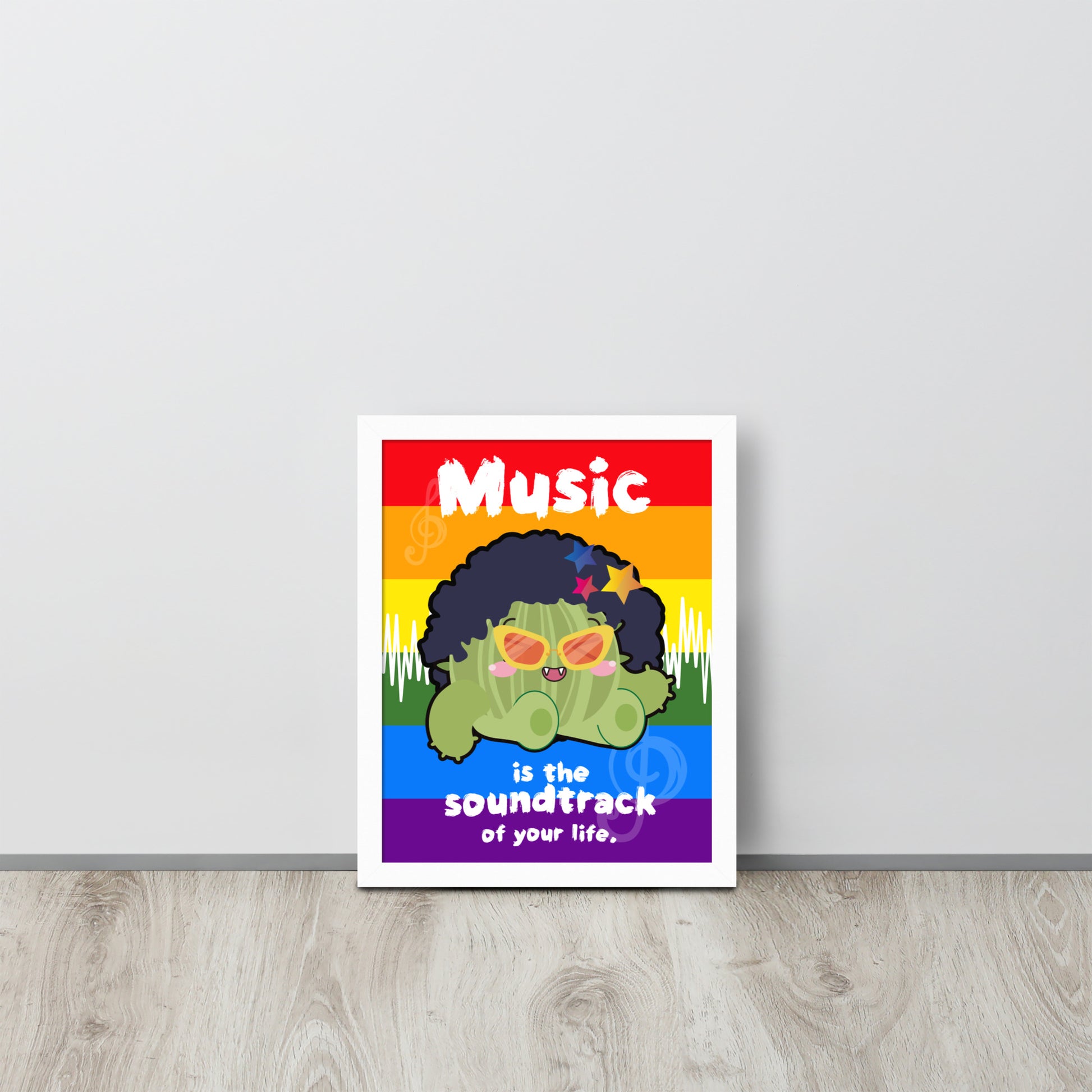 Music is Life Soundtrack | 可再生木製框架啞光海報 Framed Matte Poster