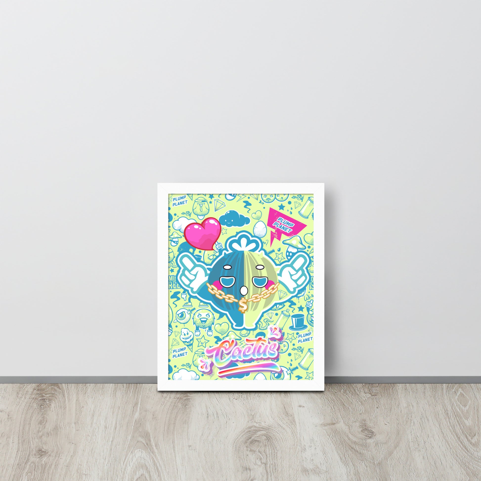 Rock Cactus Boy | 可再生木製框架啞光海報 Framed Matte Poster
