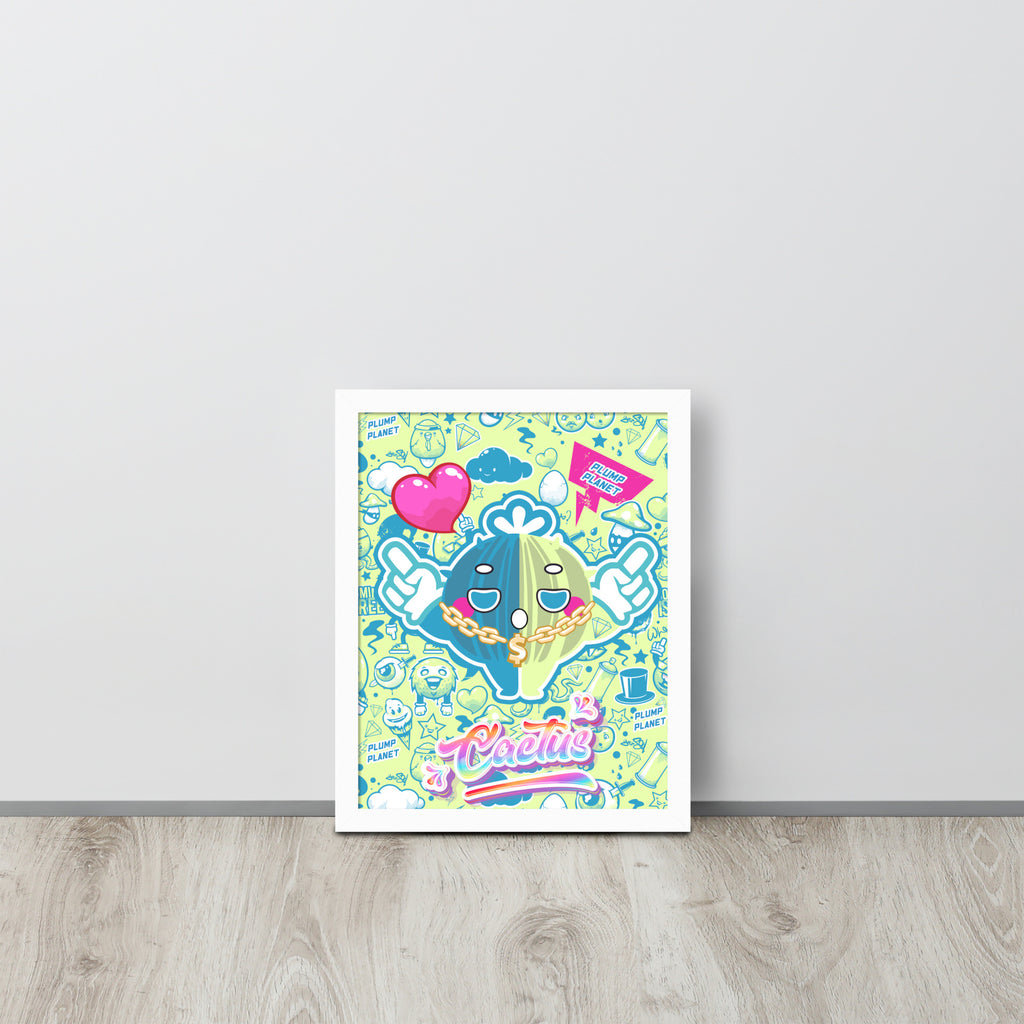 Rock Cactus Boy | 可再生木製框架啞光海報 Framed Matte Poster