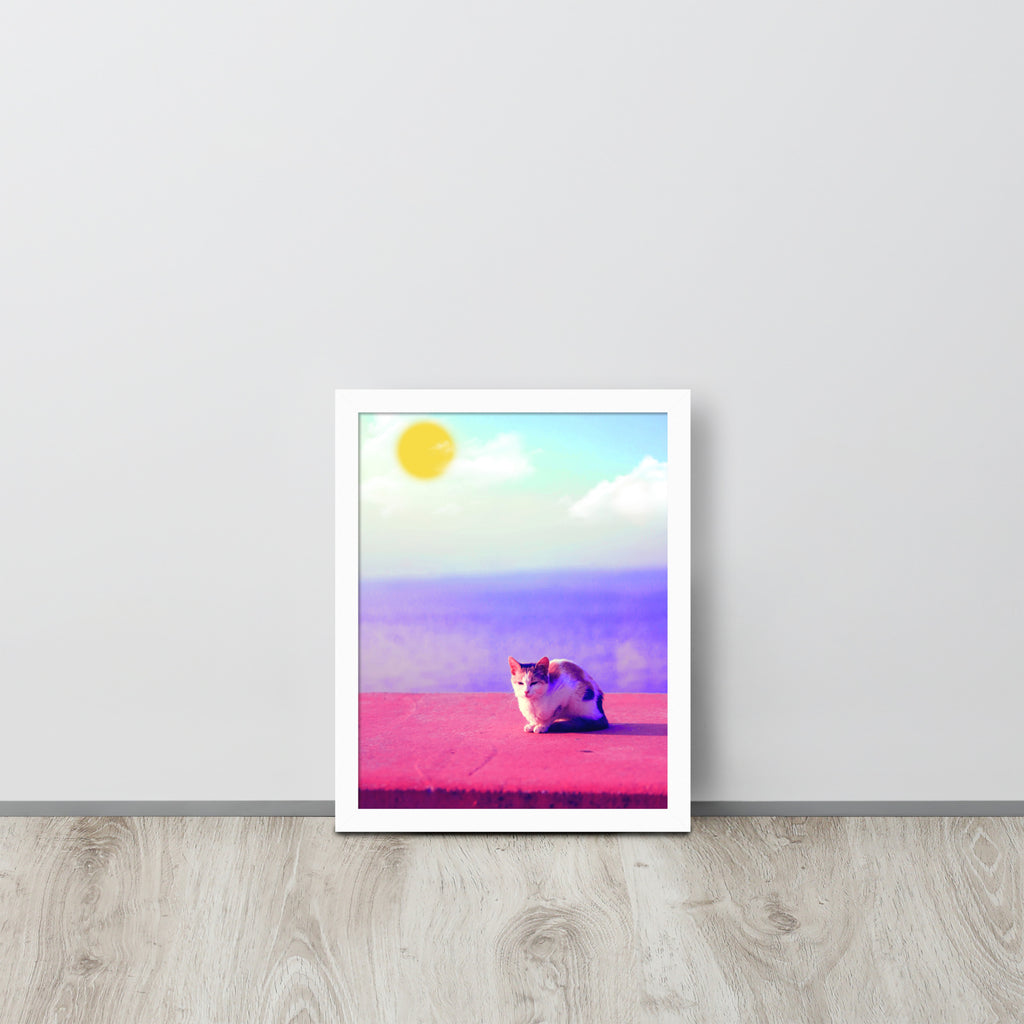 Cat in Seaside | 可再生木製框架啞光海報 Framed Matte Poster