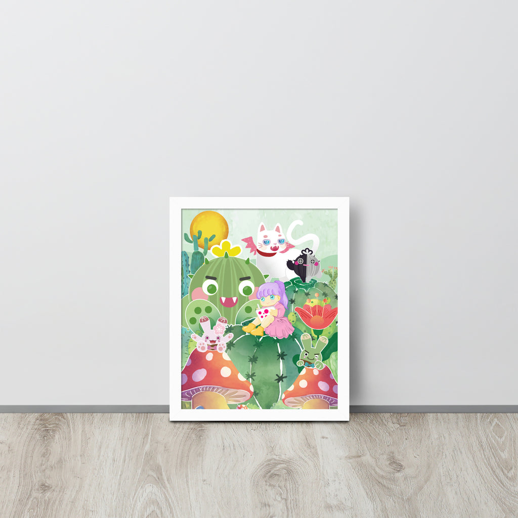 Plump Cactus Forest | 可再生木製框架啞光海報 Framed Matte Poster