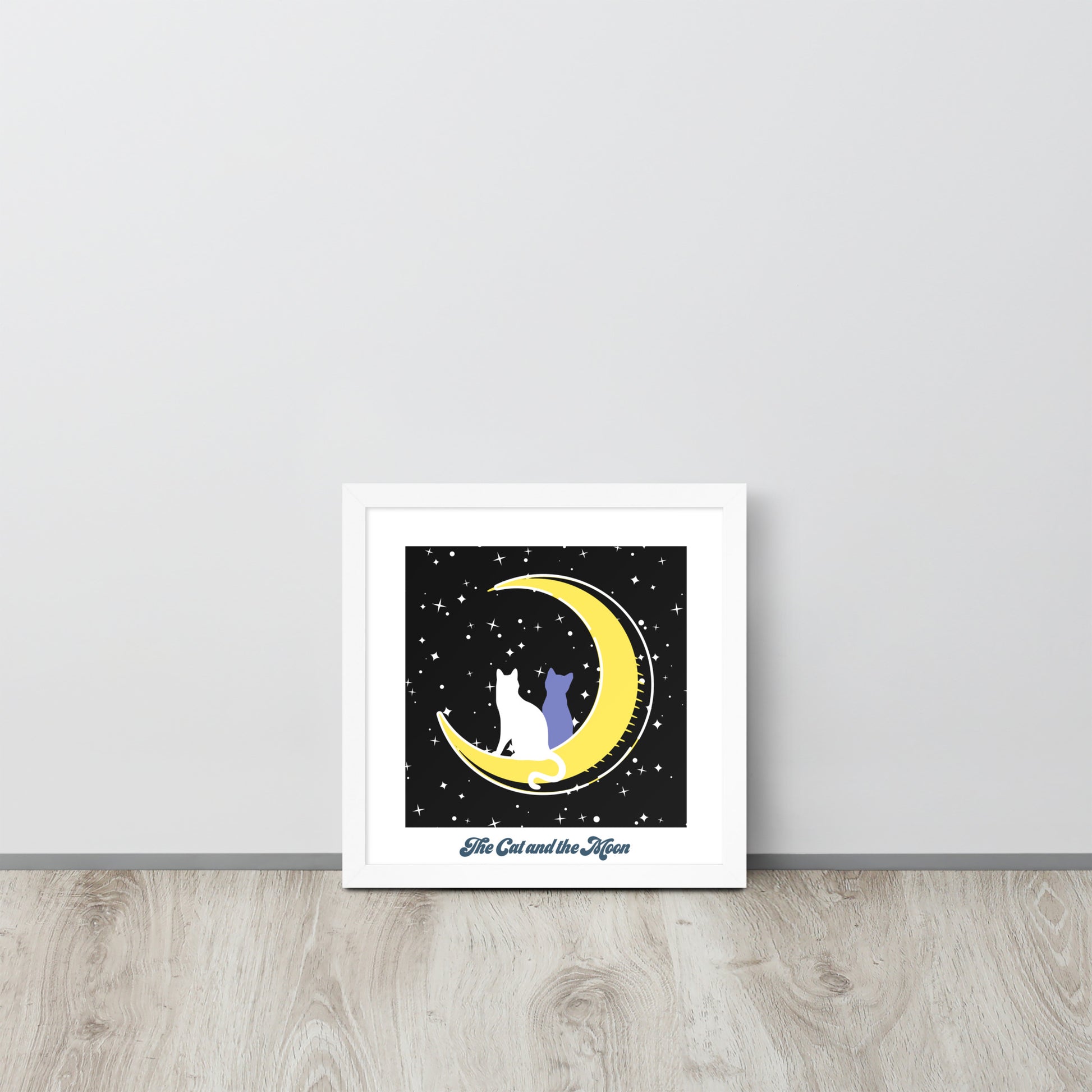 The Moon and The Cat | 可再生木製框架啞光海報 Framed Matte Poster