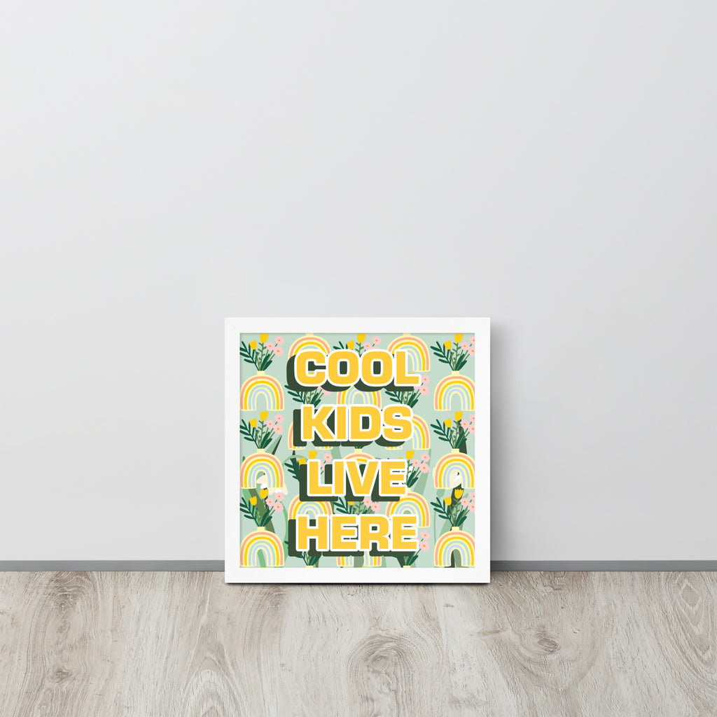 COOL KIDS LIVE HERE | 可再生木製框架啞光海報 Framed Matte Poster