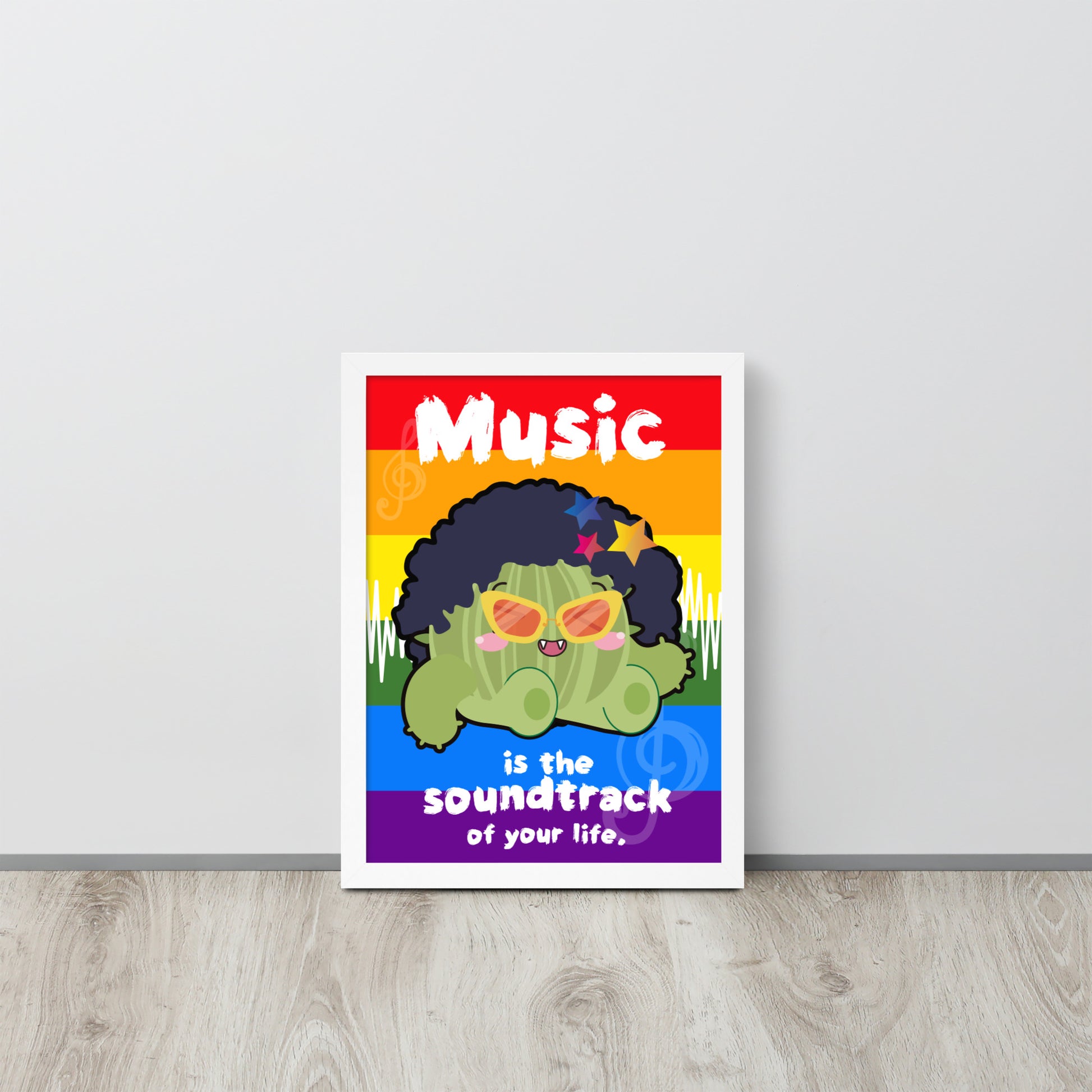 Music is Life Soundtrack | 可再生木製框架啞光海報 Framed Matte Poster