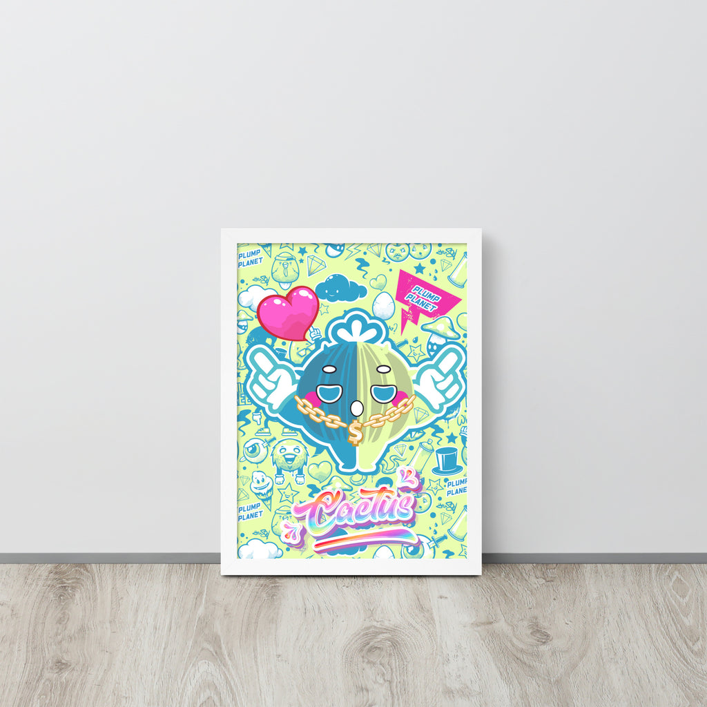 Rock Cactus Boy | 可再生木製框架啞光海報 Framed Matte Poster