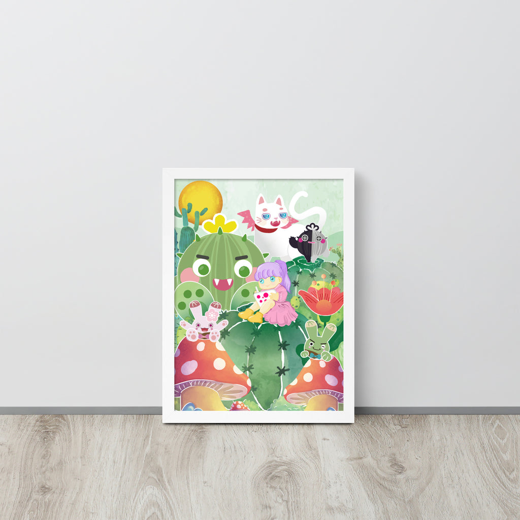 Plump Cactus Forest | 可再生木製框架啞光海報 Framed Matte Poster