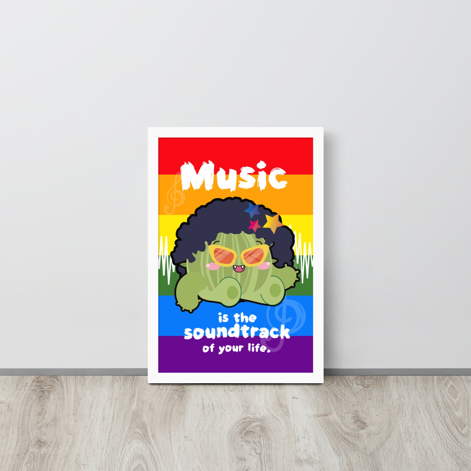 Music is Life Soundtrack | 可再生木製框架啞光海報 Framed Matte Poster