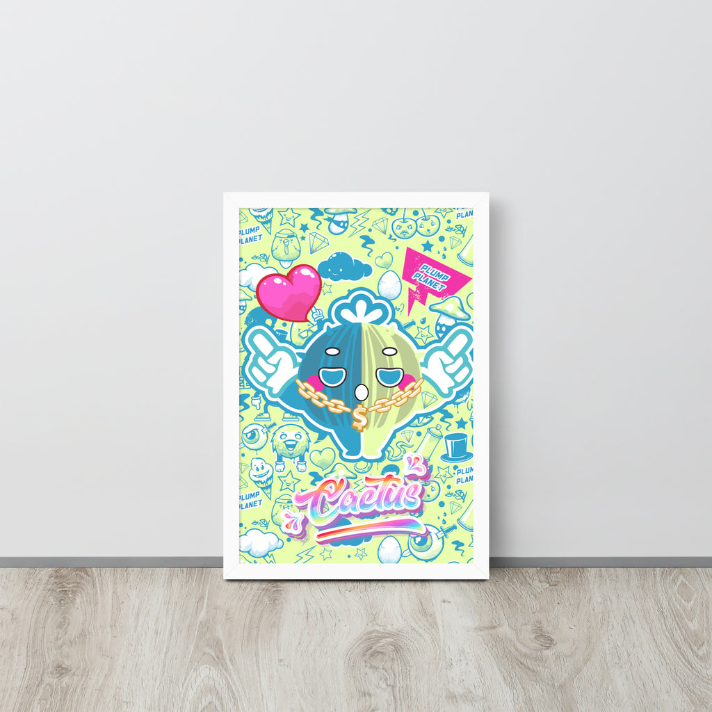 Rock Cactus Boy | 可再生木製框架啞光海報 Framed Matte Poster