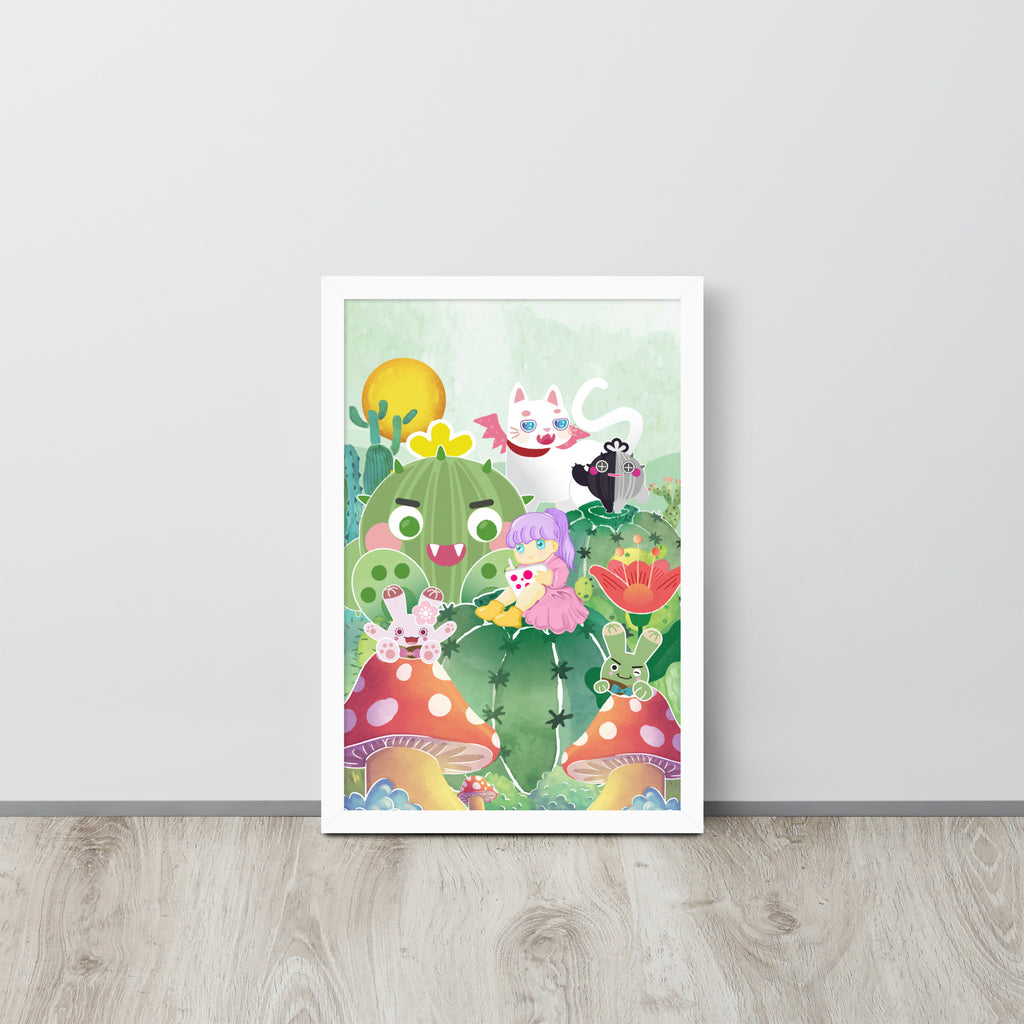 Plump Cactus Forest | 可再生木製框架啞光海報 Framed Matte Poster