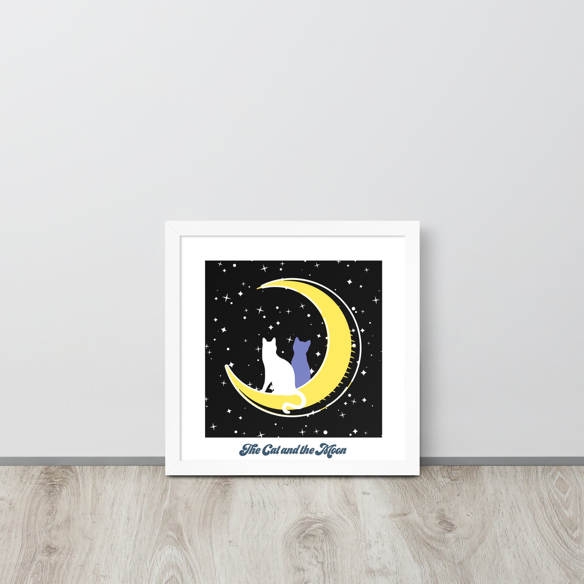 The Moon and The Cat | 可再生木製框架啞光海報 Framed Matte Poster