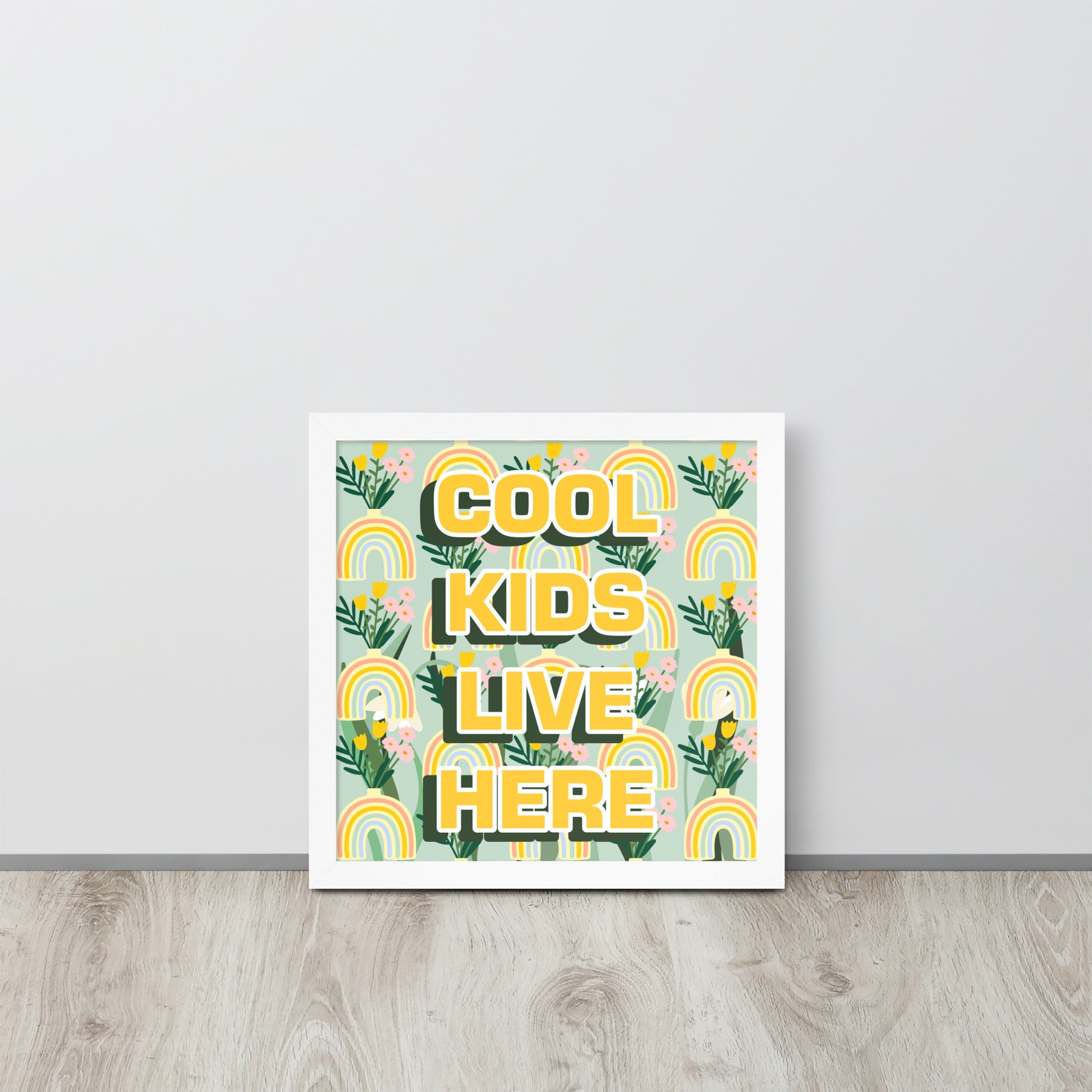 COOL KIDS LIVE HERE | 可再生木製框架啞光海報 Framed Matte Poster