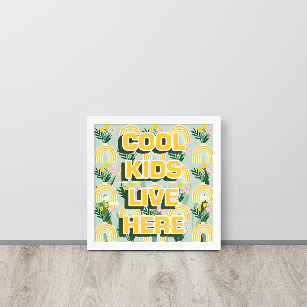 COOL KIDS LIVE HERE | 可再生木製框架啞光海報 Framed Matte Poster