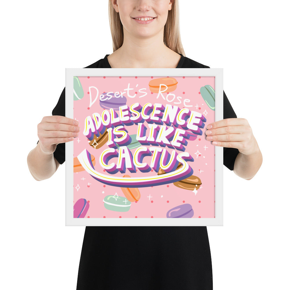 Desert's Rose in Candy Background | 可再生木製框架啞光海報 Framed Matte Poster