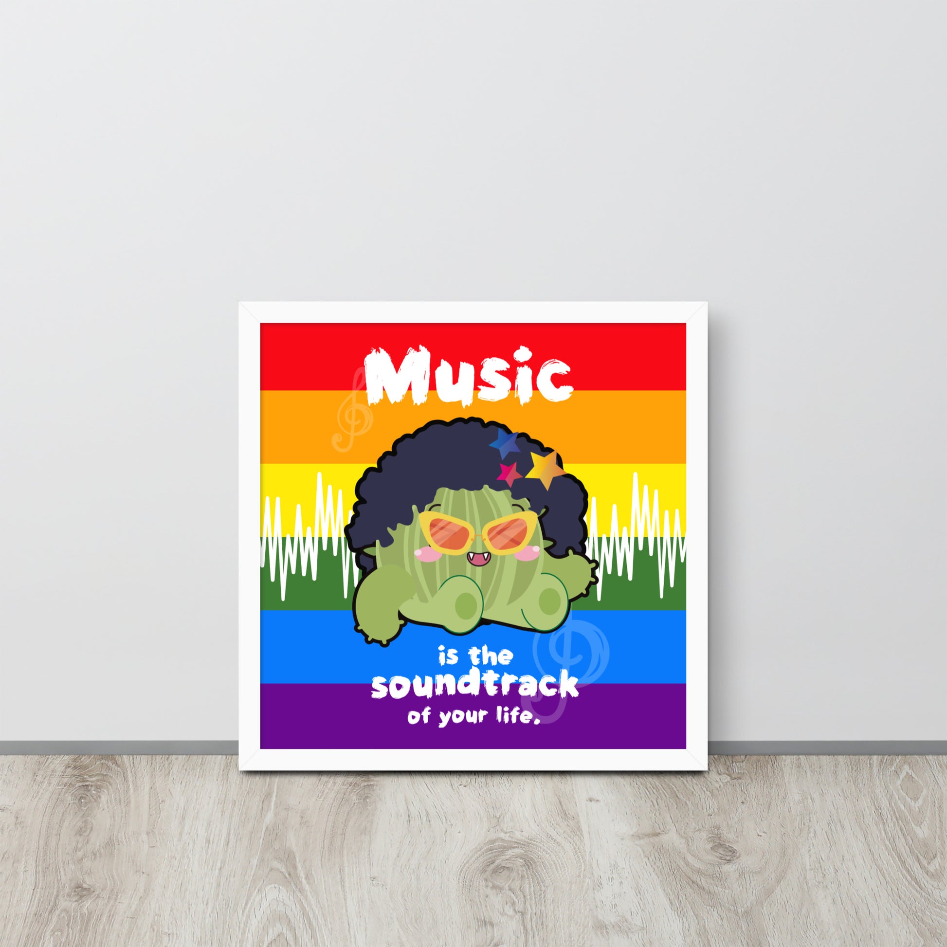 Music is Life Soundtrack | 可再生木製框架啞光海報 Framed Matte Poster