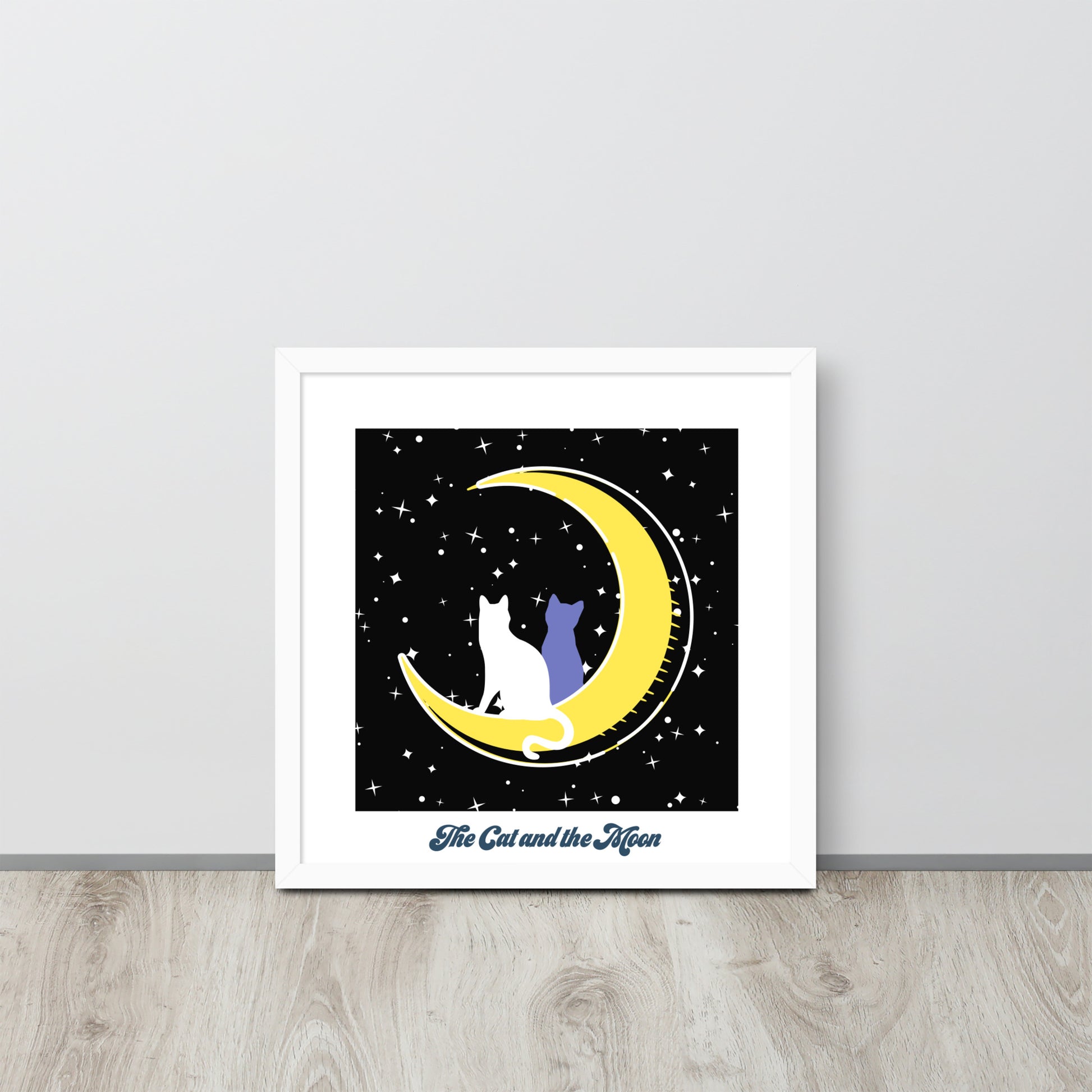 The Moon and The Cat | 可再生木製框架啞光海報 Framed Matte Poster