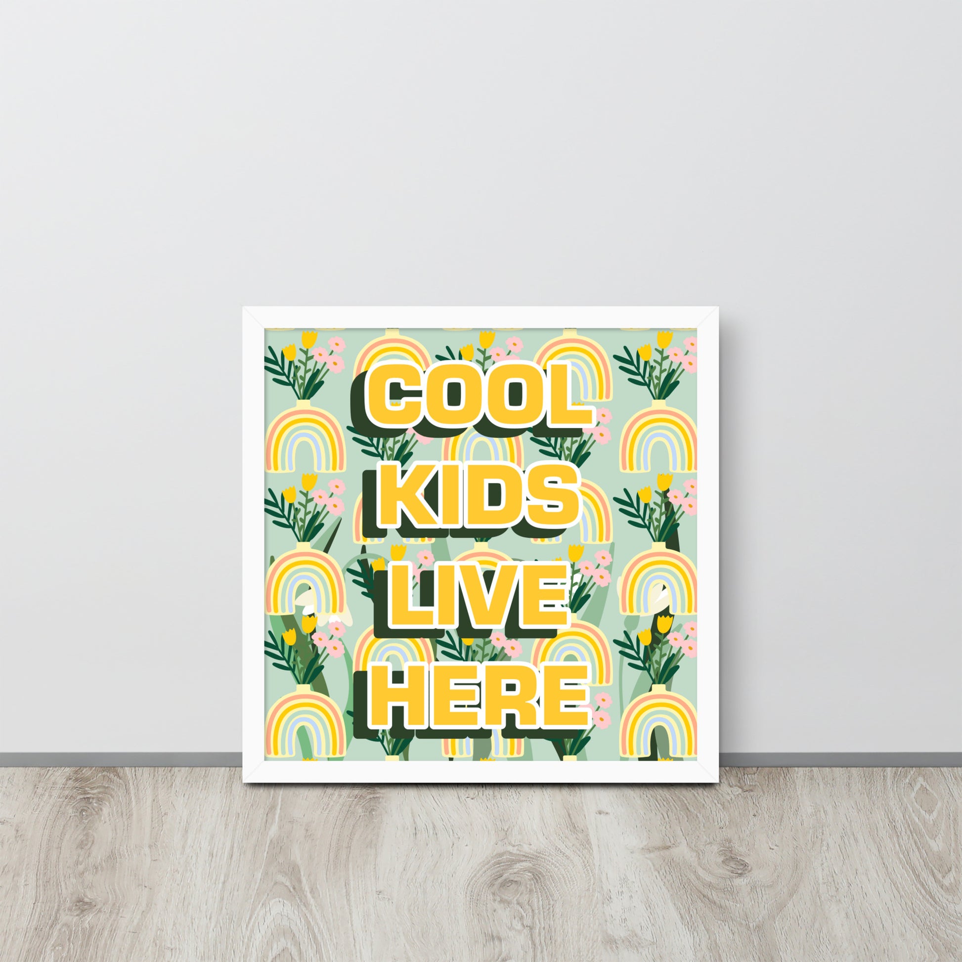 COOL KIDS LIVE HERE | 可再生木製框架啞光海報 Framed Matte Poster