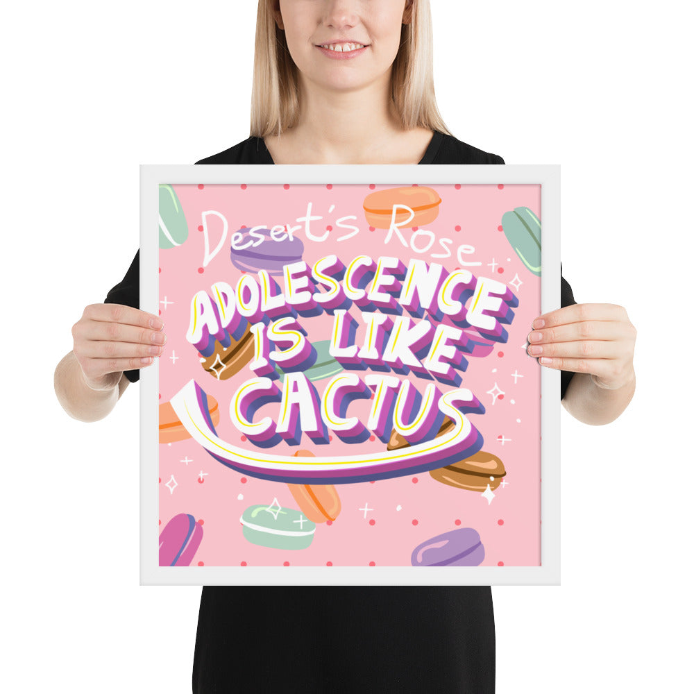 Desert's Rose in Candy Background | 可再生木製框架啞光海報 Framed Matte Poster