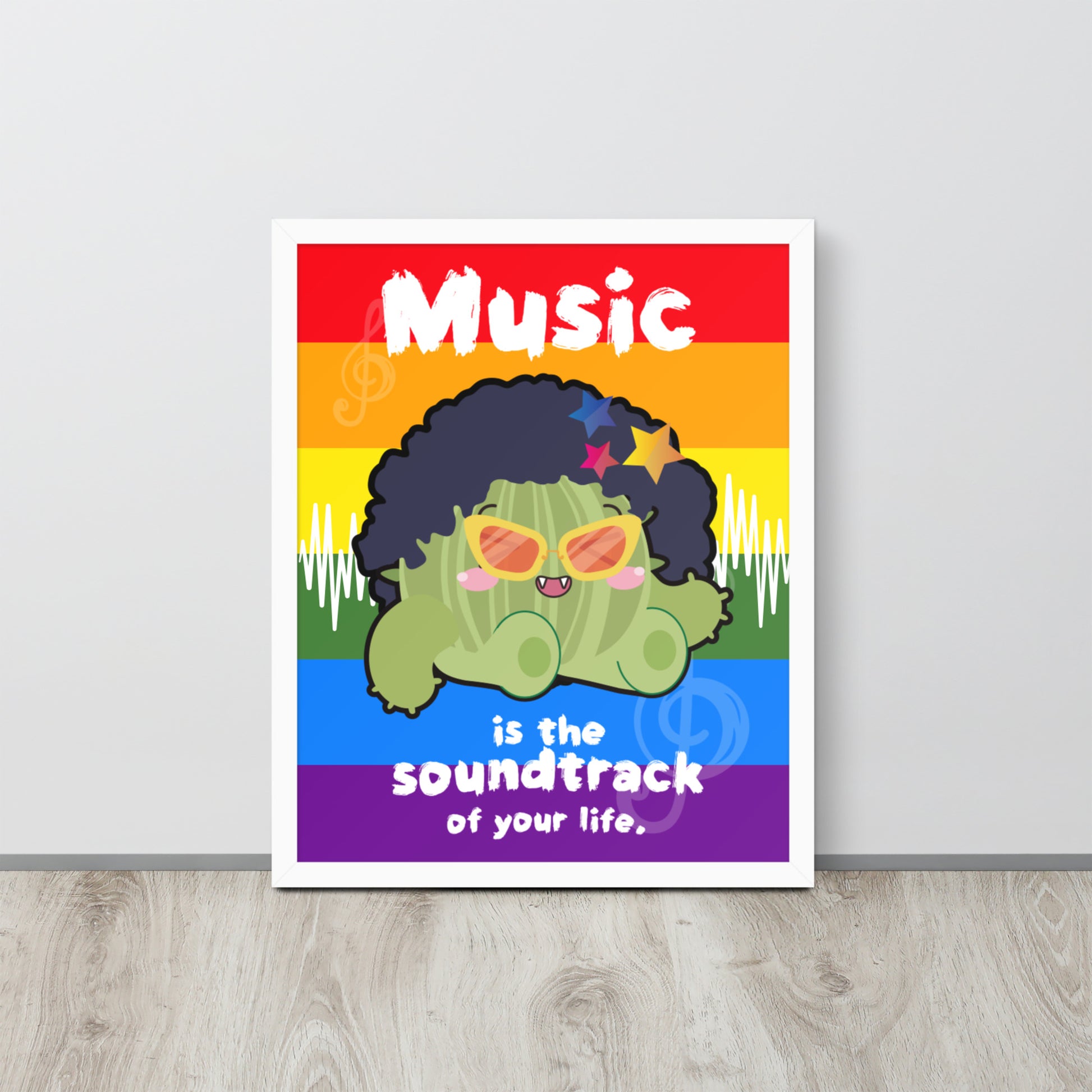 Music is Life Soundtrack | 可再生木製框架啞光海報 Framed Matte Poster