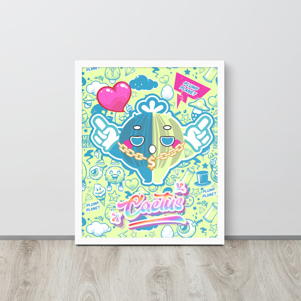 Rock Cactus Boy | 可再生木製框架啞光海報 Framed Matte Poster