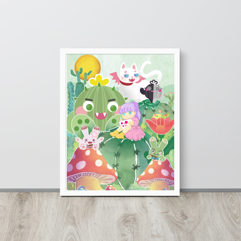 Plump Cactus Forest | 可再生木製框架啞光海報 Framed Matte Poster