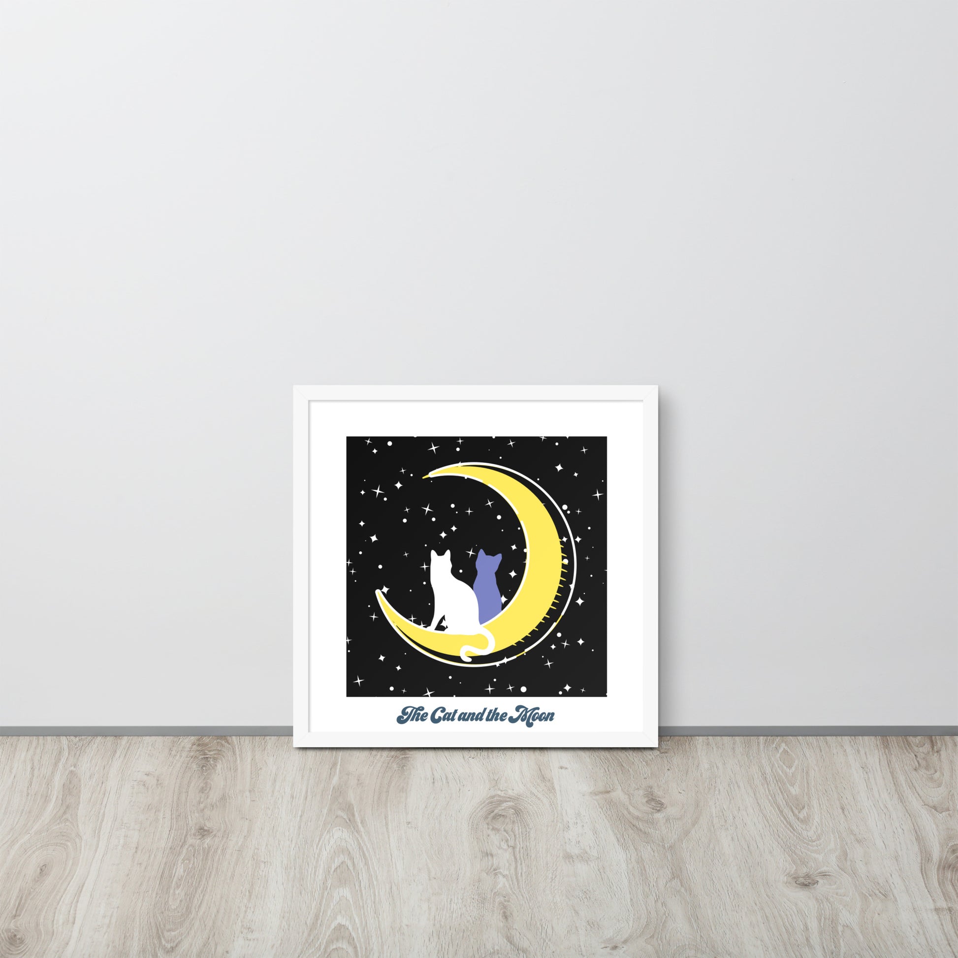 The Moon and The Cat | 可再生木製框架啞光海報 Framed Matte Poster