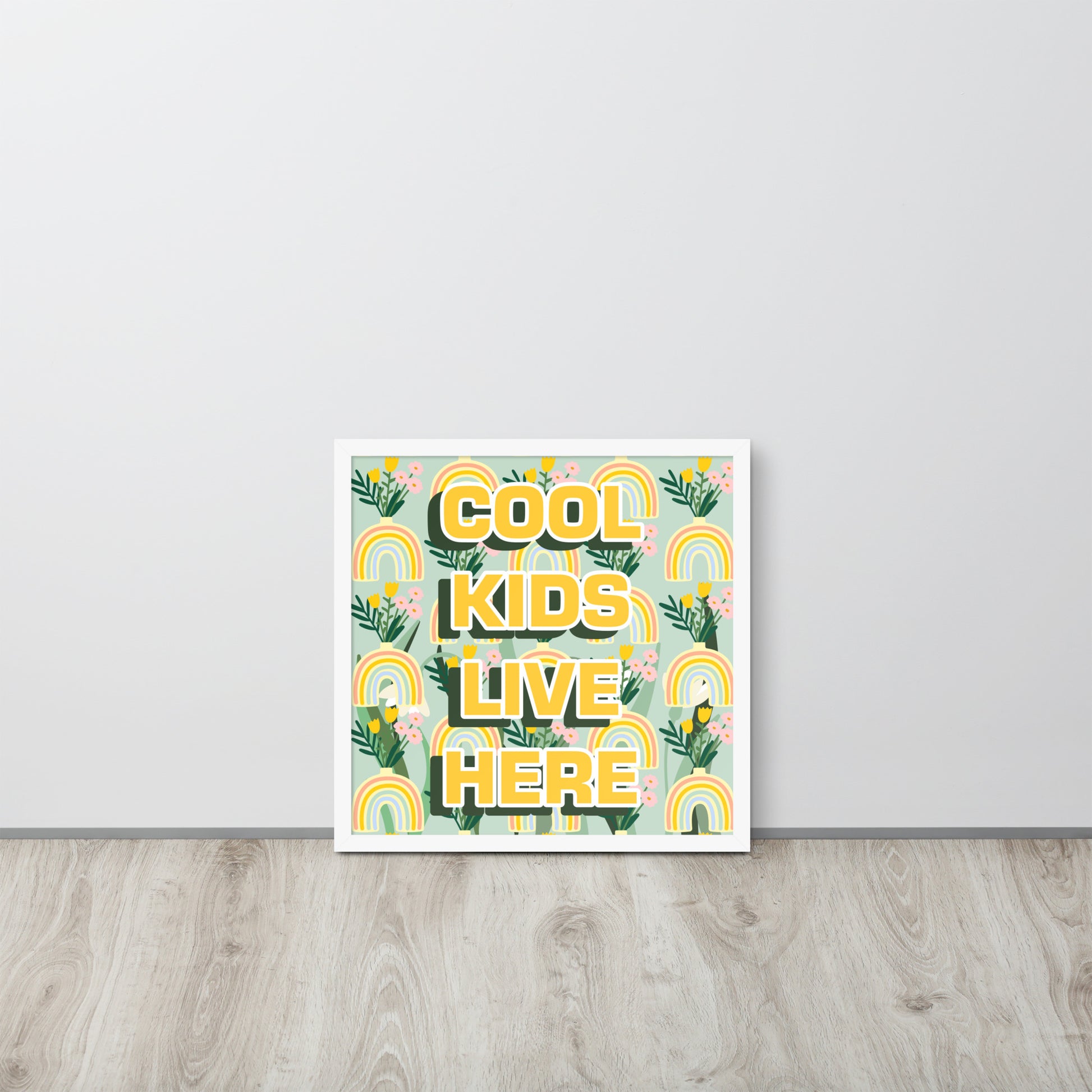 COOL KIDS LIVE HERE | 可再生木製框架啞光海報 Framed Matte Poster