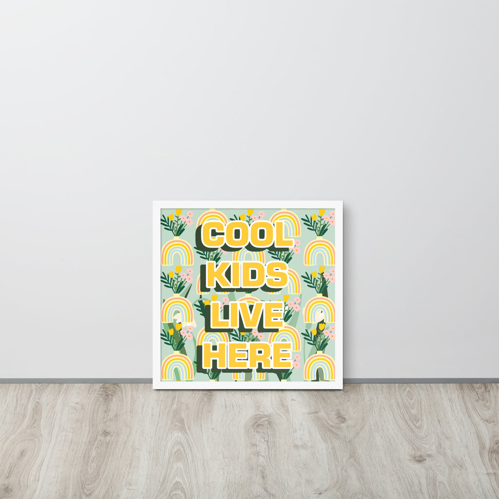 COOL KIDS LIVE HERE | 可再生木製框架啞光海報 Framed Matte Poster