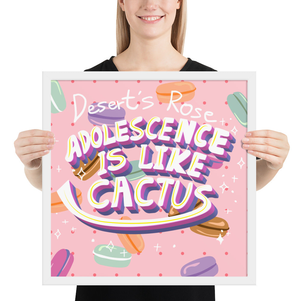 Desert's Rose in Candy Background | 可再生木製框架啞光海報 Framed Matte Poster