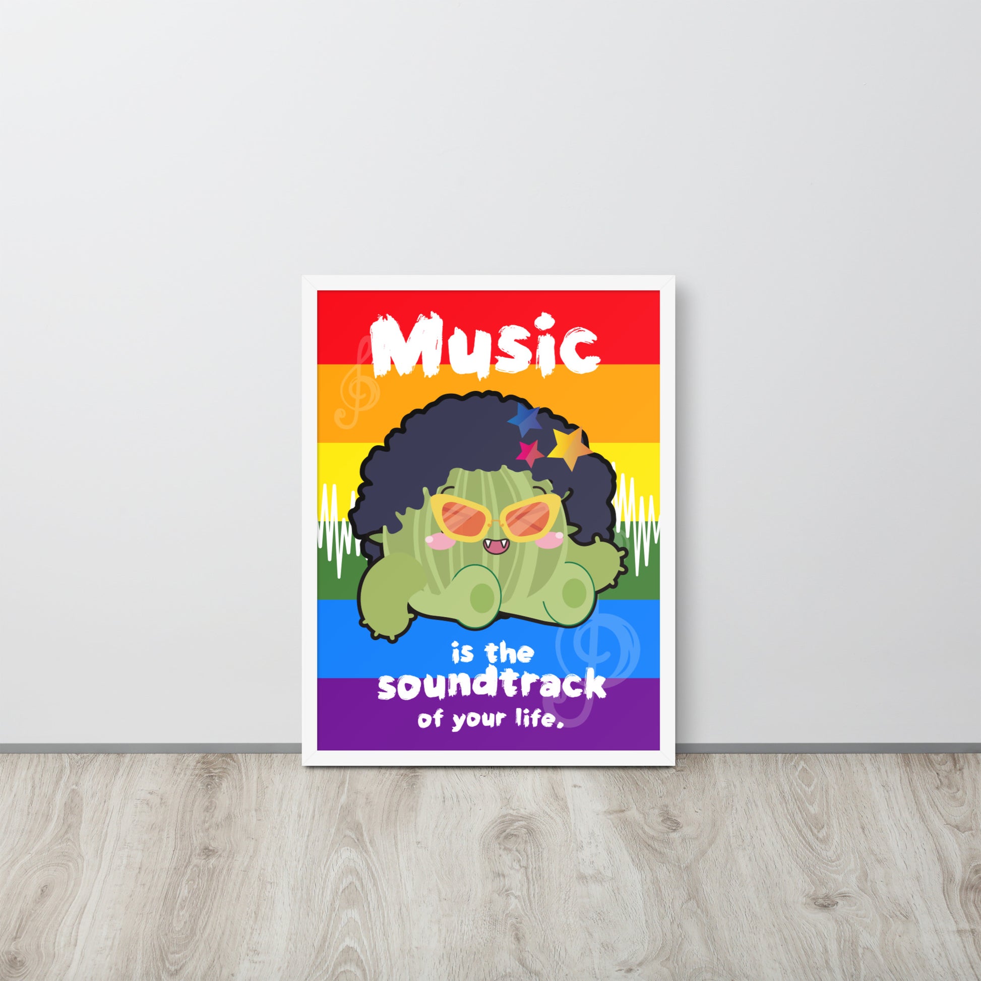 Music is Life Soundtrack | 可再生木製框架啞光海報 Framed Matte Poster