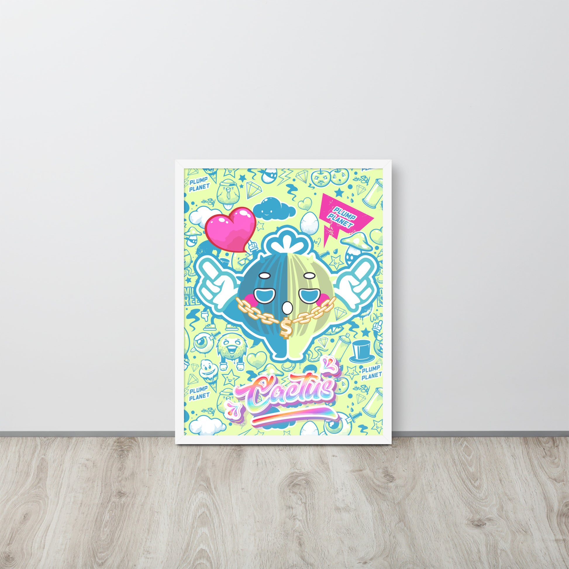 Rock Cactus Boy | 可再生木製框架啞光海報 Framed Matte Poster
